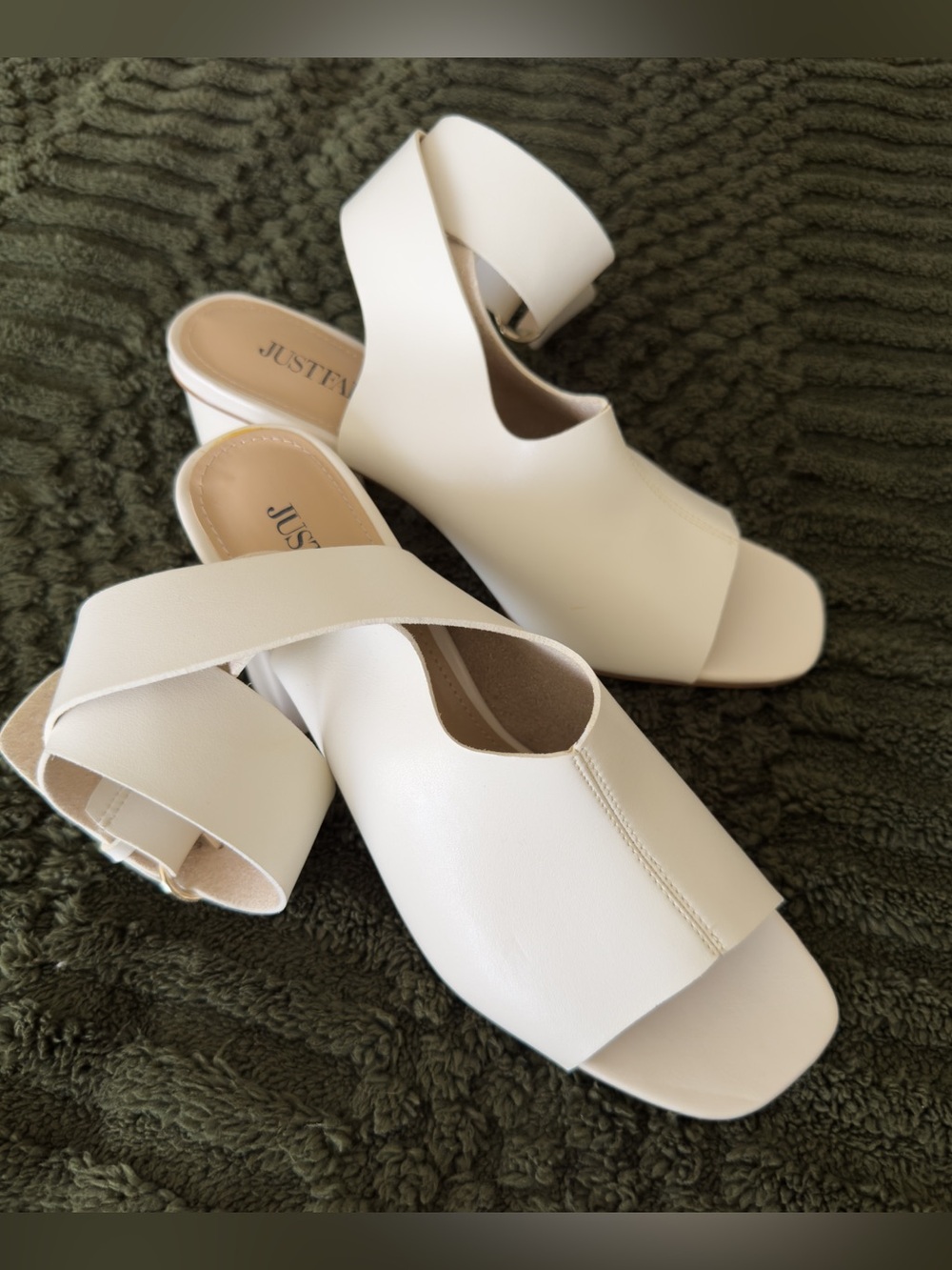 JustFab Chunky Heeled Mule Sandals